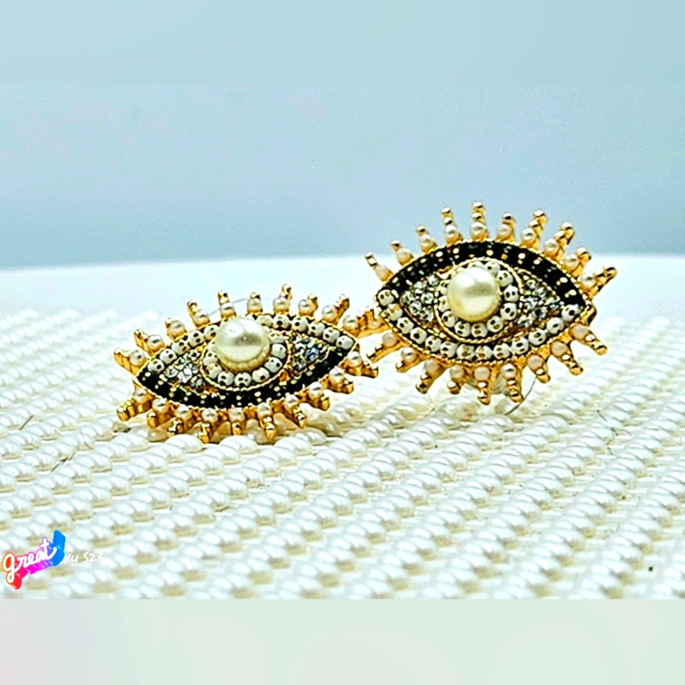 All Seeing Eye Rhinestone Earrings